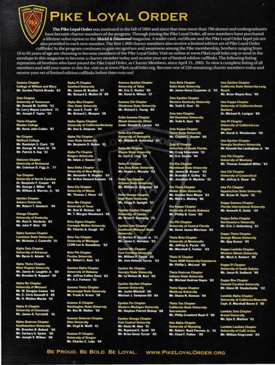 Pike Loyal Order, Autumn 2005